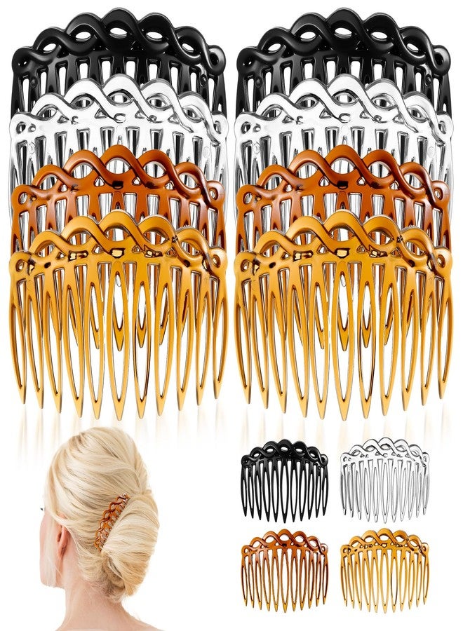 Matwsec 8 Pcs French Hair Comb Hair Side Combs Clips Decorative Combs for Women Plastic Twist Accessories Set Vintage Veil Teeth Comb for Fine Hairs Girls Bridal Wedding Multiple Hairstyles - Image 1